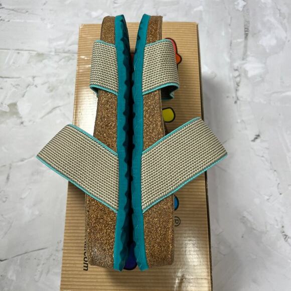 NEW Birkenstock Birki’s Curacao ll Sandal SIZE 36 US 5 NARROW Stretch Beige Mint - Picture 6 of 13